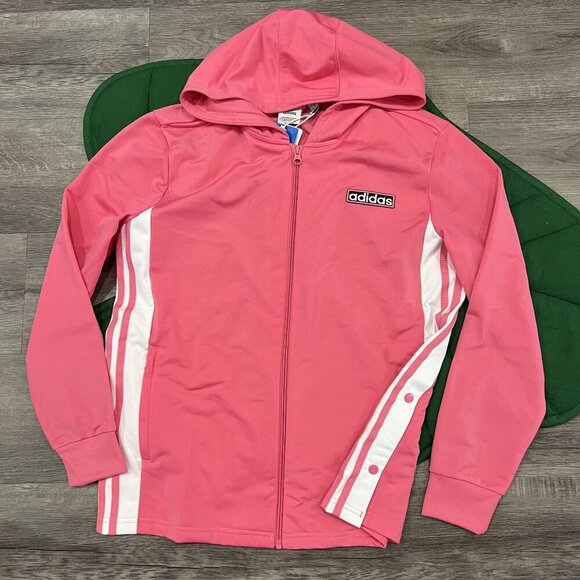 Adidas Girls Youth Large 13/14 Pink Track Jacket - Picture 1 of 6